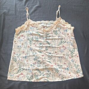 Floral Lace Trim Cami Top